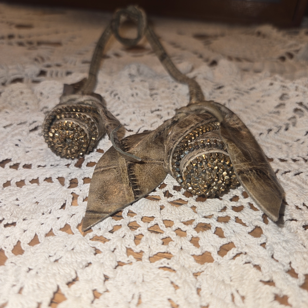 Brahmin Tan Leather Zipper Roses